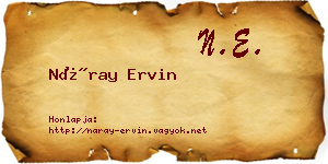 Náray Ervin névjegykártya