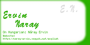 ervin naray business card